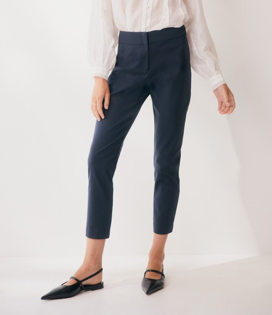 Women Cotton Wool | Morrison Balmain Pants Navy