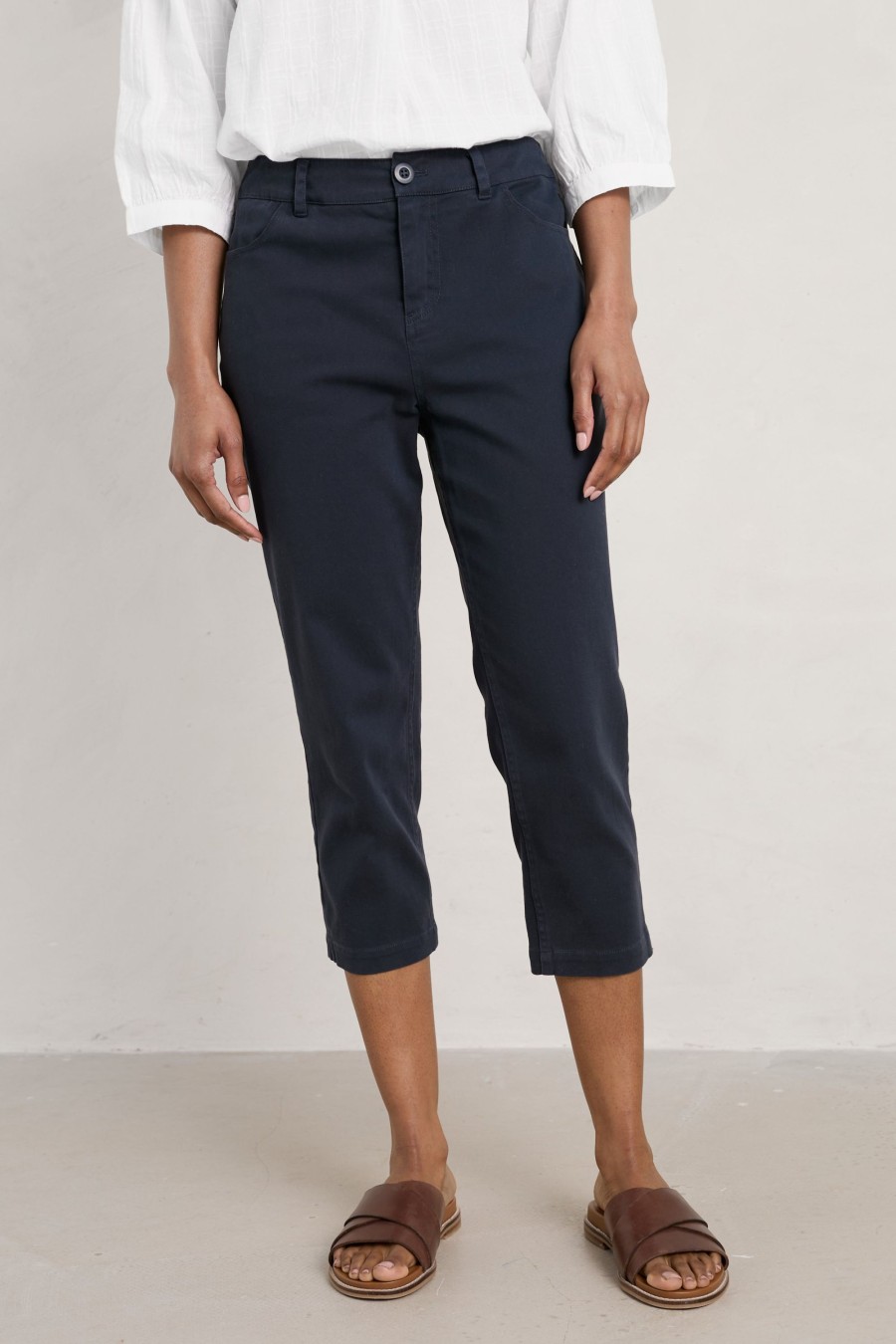 Women Cotton Wool | Seasalt Cornwall Albert Quay Crop Pants Maritime