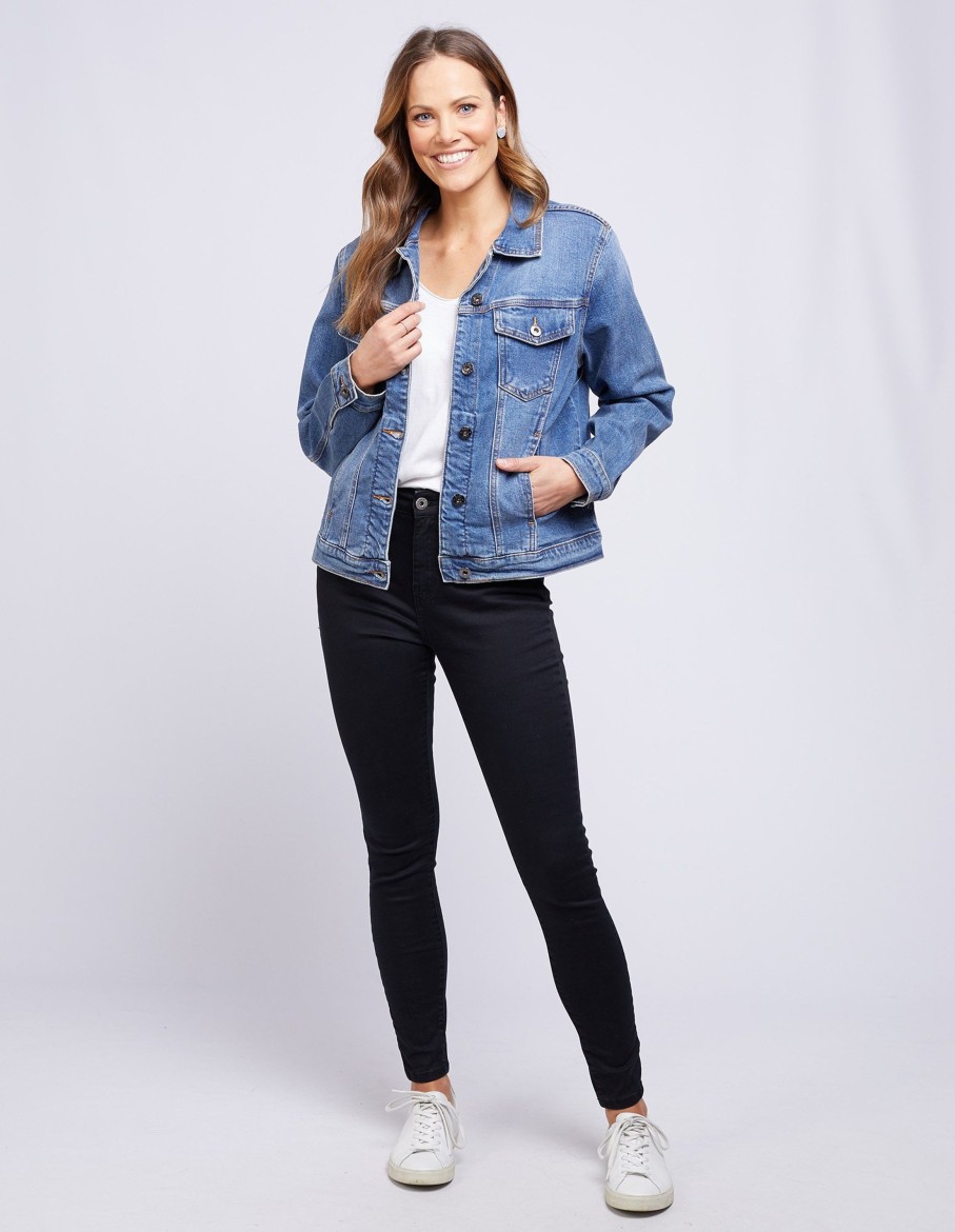 Women Cotton Wool | Elm Angie Denim Jacket Blue