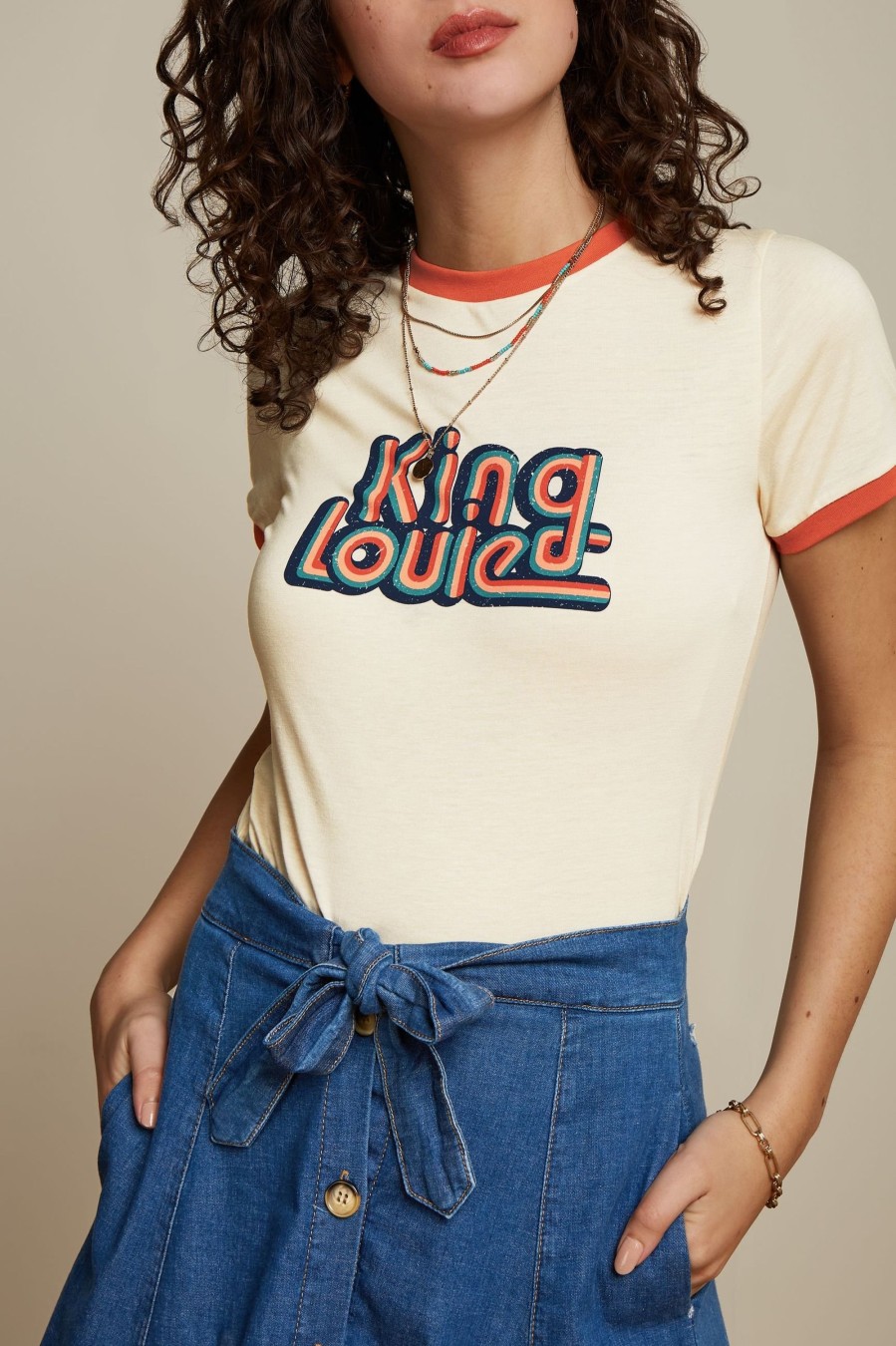 Women Cotton Wool | King Louie Logo Tee Ecru