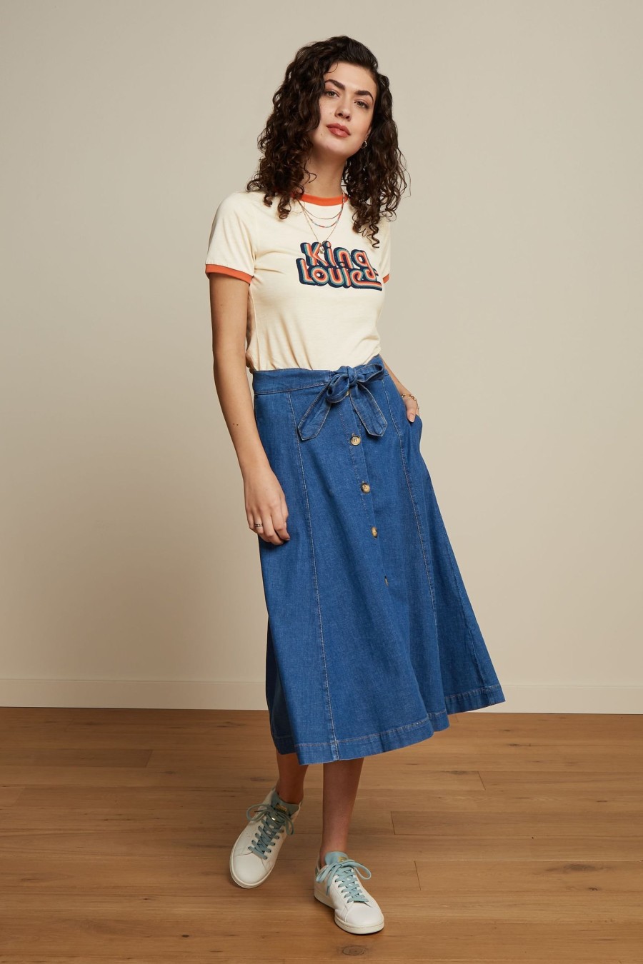 Women Cotton Wool | King Louie Logo Tee Ecru