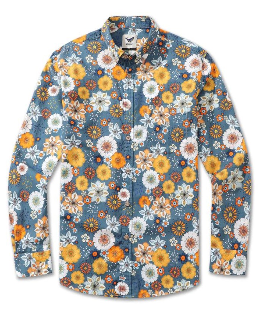 Men Cotton Wool | Yiume Long Sleeve Shirt 60S Floral