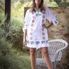 Women Cotton Wool | Mandalay Designs Lillibet Embroidered Dress White