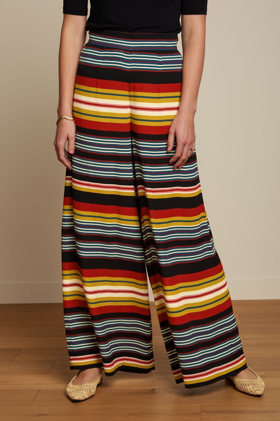 Women Cotton Wool | King Louie Palazzo Pants Maxim Stripe