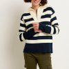 Women Cotton Wool | Brakeburn Stripe Collar Zip Knit