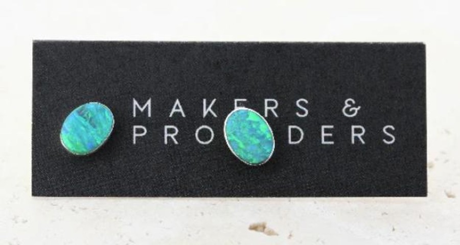 Accessories Cotton Wool | Makers And Providers Opal Stud Earrings ( 3 Colours )