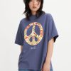 Women Cotton Wool | Levis Graphic Floral Peace Tee Crown Blue