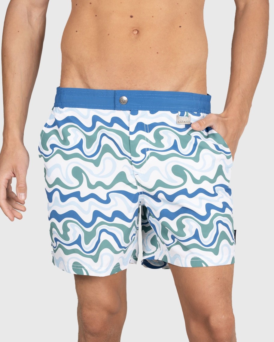 Men Cotton Wool | Coast Clothing Palm Springs Swim Shorts Blue