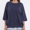 Women Cotton Wool | Elm Lifestyle Mazie Sweat Navy