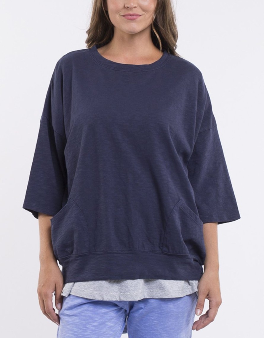 Women Cotton Wool | Elm Lifestyle Mazie Sweat Navy