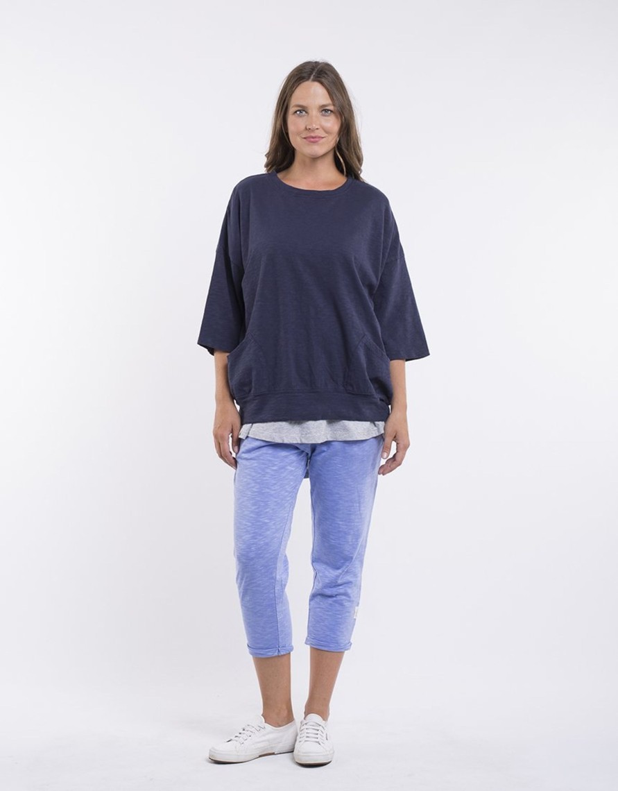 Women Cotton Wool | Elm Lifestyle Mazie Sweat Navy