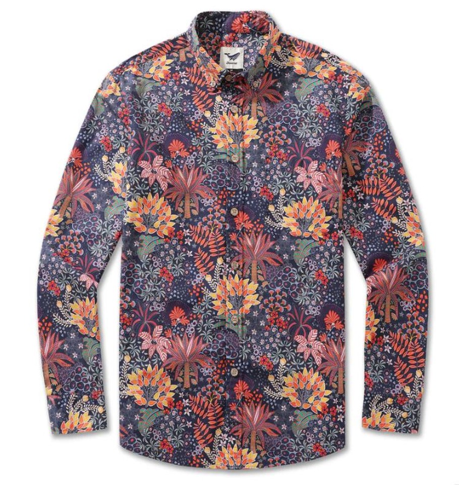 Men Cotton Wool | Yiume Long Sleeve Shirt Quirky Plants