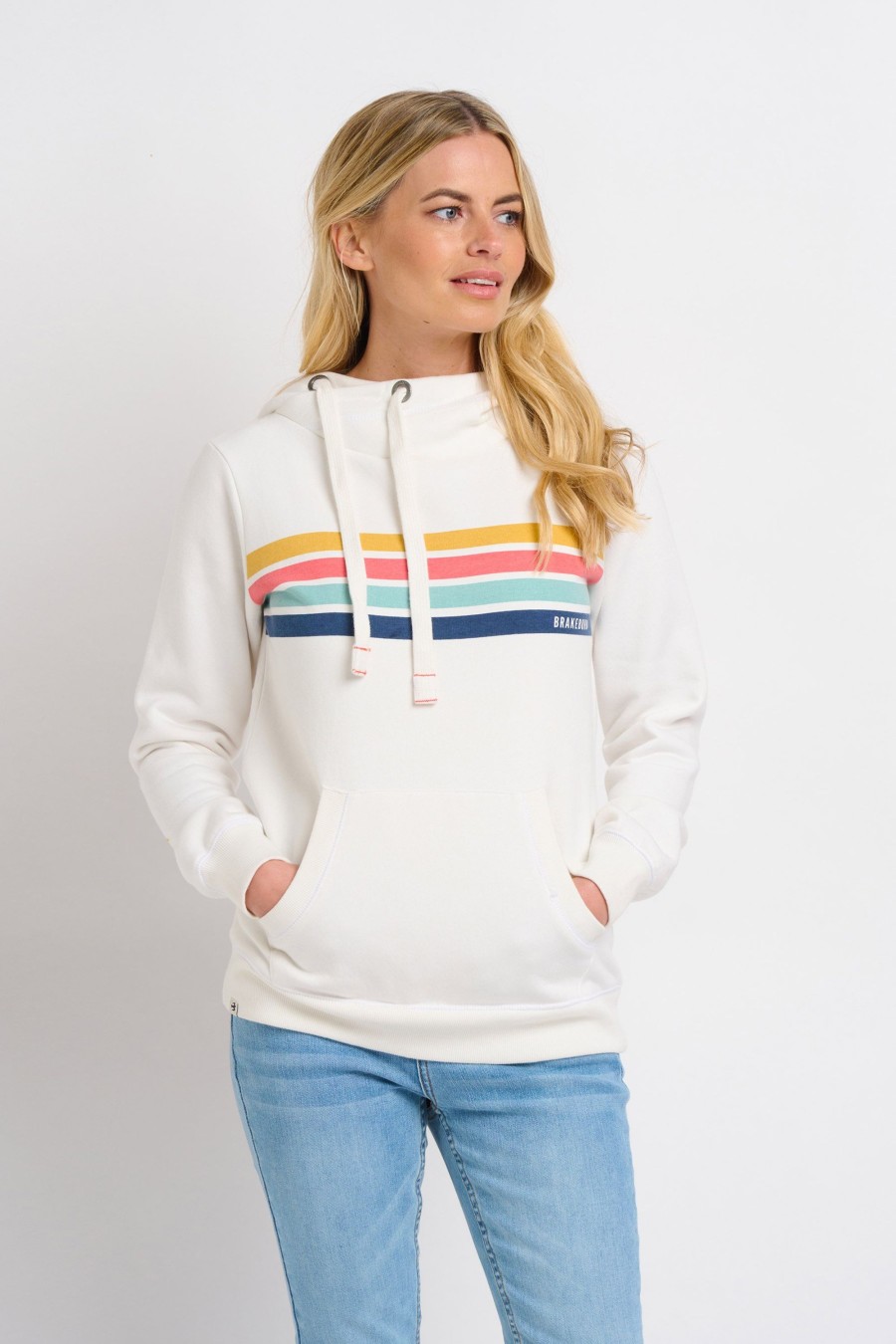 Women Cotton Wool | Brakeburn Elise Stripe Hoodie Cream