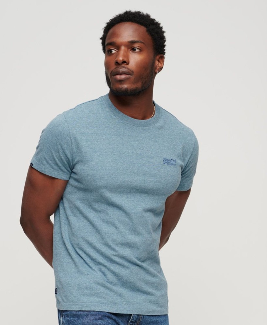 Men Cotton Wool | Superdry Essential Logo Tee Coastal Blue