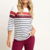 Women Cotton Wool | Brakeburn Engineered Stripe Tee