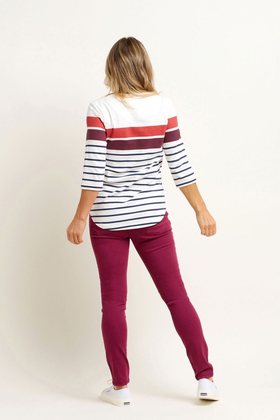 Women Cotton Wool | Brakeburn Engineered Stripe Tee