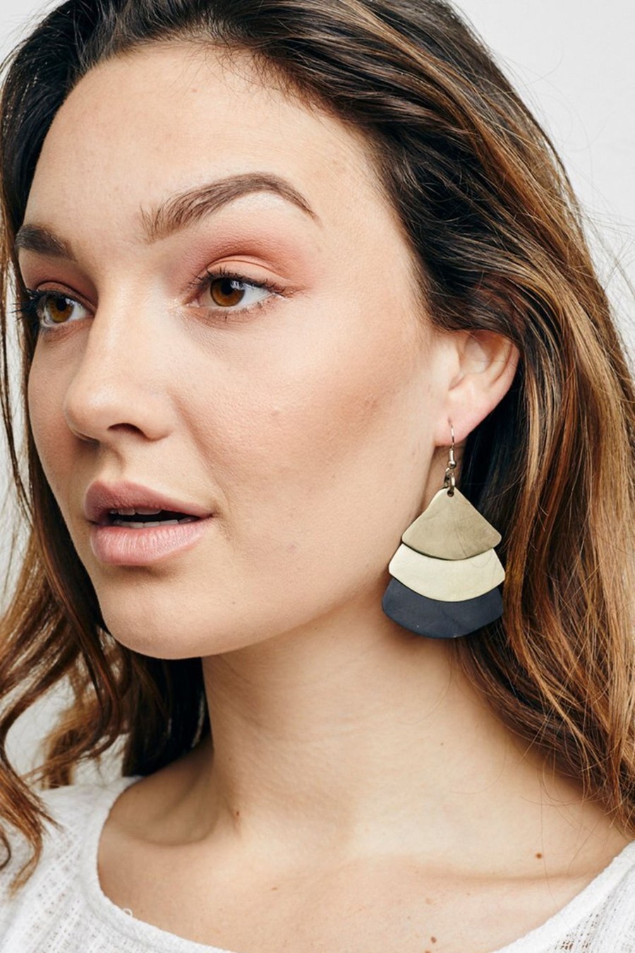 Accessories Cotton Wool | Monica Krexa Tri Fan Earring (Assorted Colours)