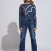 Women Cotton Wool | Ld And Co Curly Wurly Knit Denim