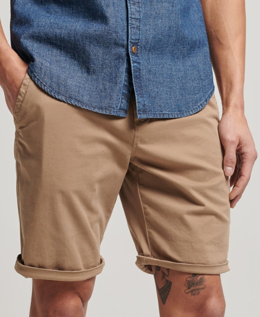 Men Cotton Wool | Superdry Officer Chino Shorts Sandstone