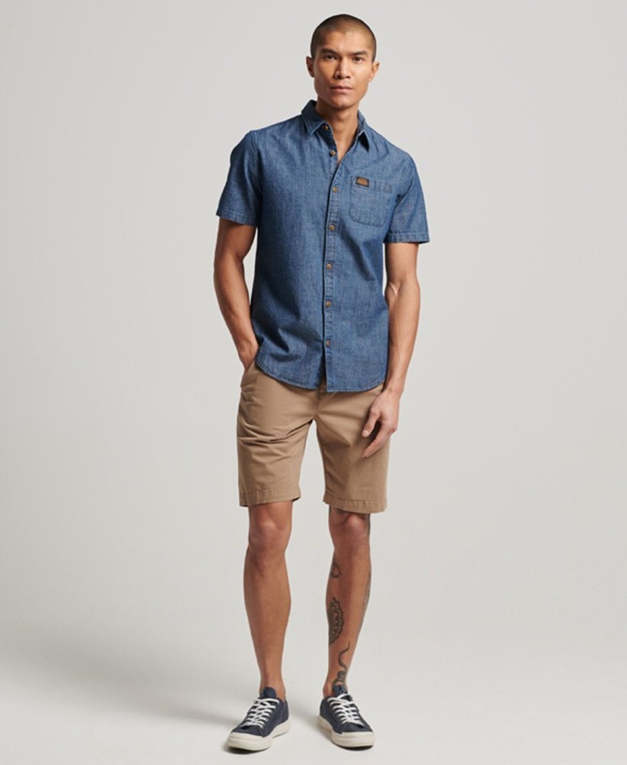 Men Cotton Wool | Superdry Officer Chino Shorts Sandstone