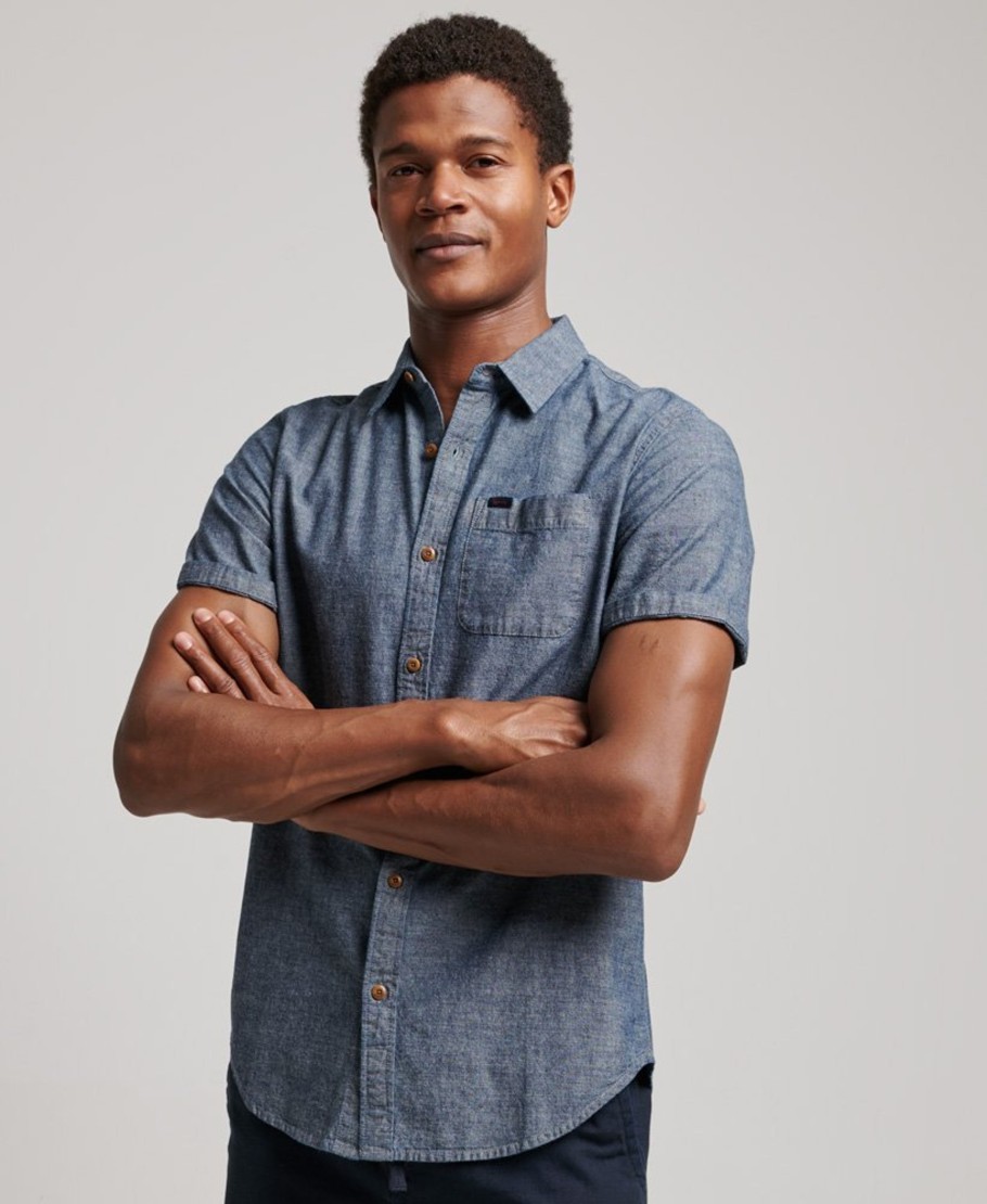 Men Cotton Wool | Superdry Vintage Loom Short Sleeve Shirt ( 2 Colours )