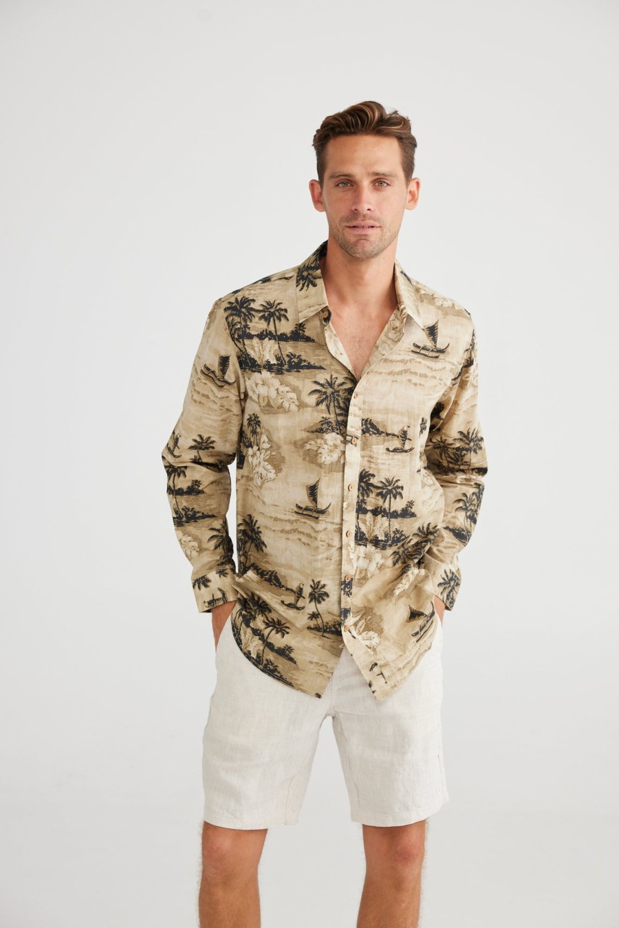 Men Cotton Wool | True North Military Castaway Shirt Khaki