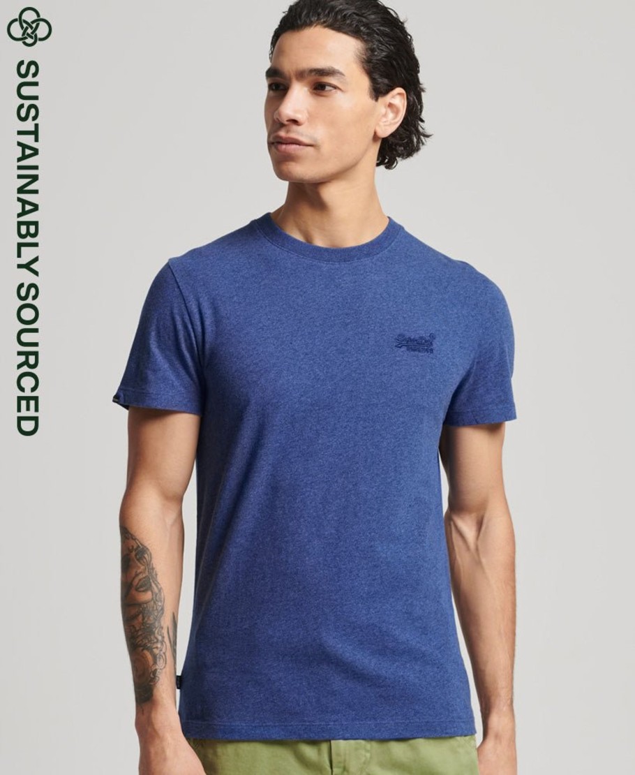 Men Cotton Wool | Superdry Essential Logo Tee Bright Blue Marle