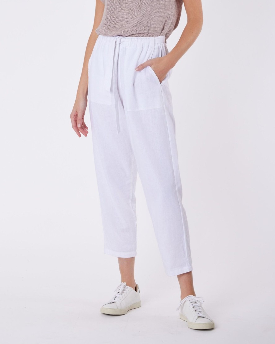 Women Cotton Wool | Carbon The Label Tuscan Linen Pants ( 4 Colours )