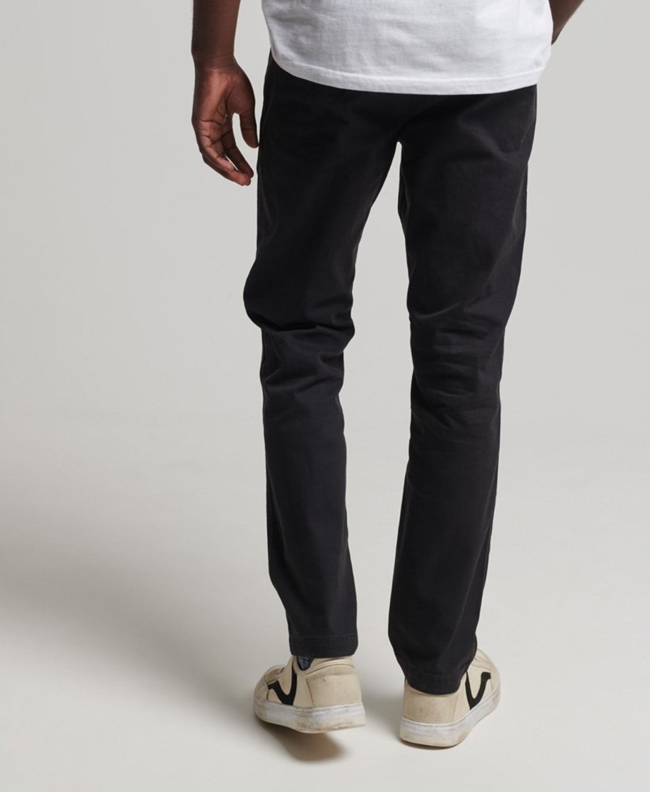 Men Cotton Wool | Superdry Officers Slim Chino Jet Black