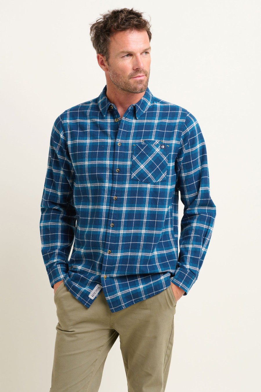 Men Cotton Wool | Brakeburn Navy Check Shirt