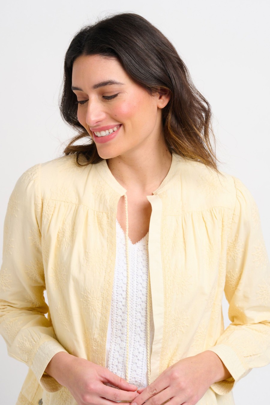 Women Cotton Wool | Brakeburn Broderie Bomber Yellow