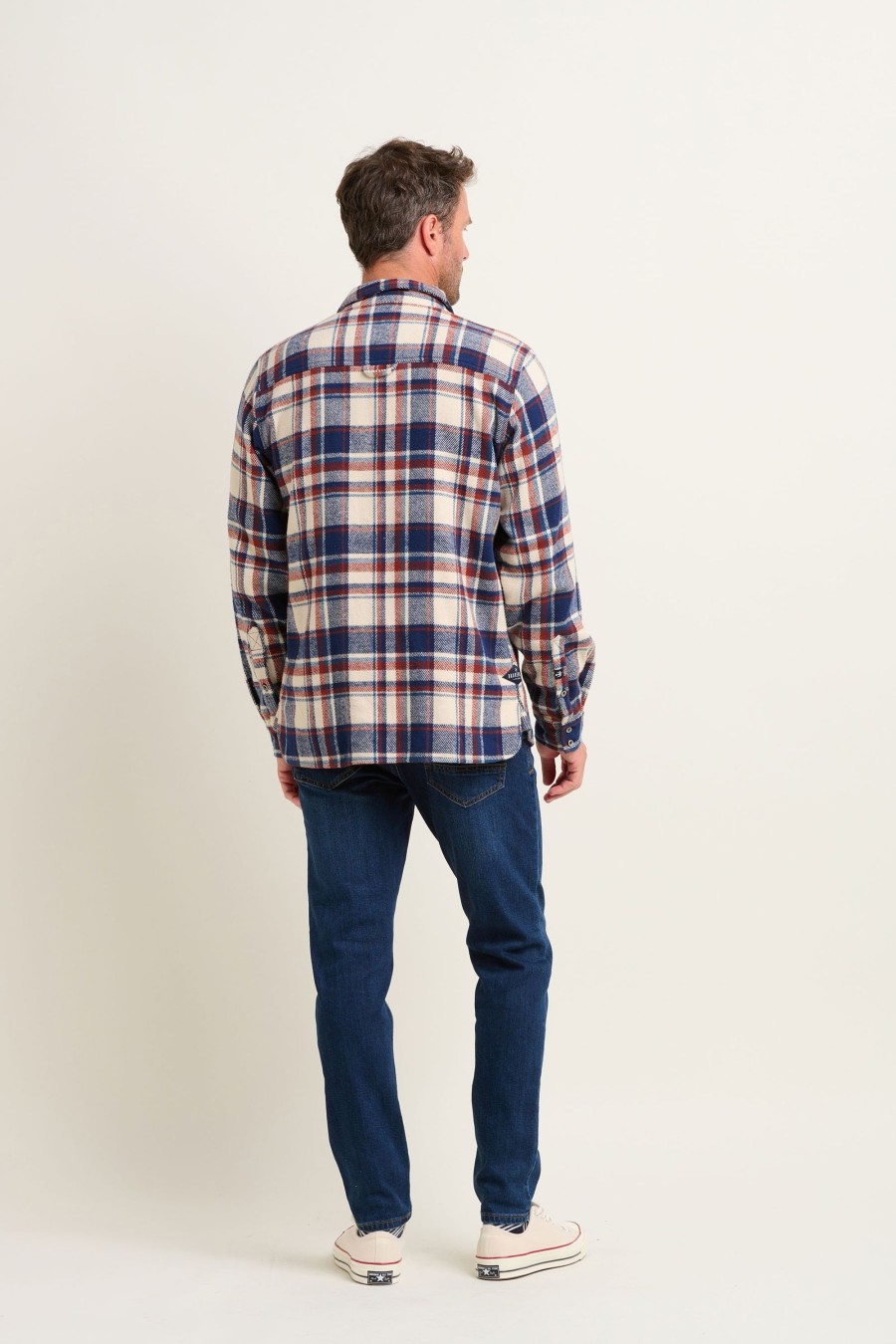 Men Cotton Wool | Brakeburn Blanket Men'S Check Shirt Navy