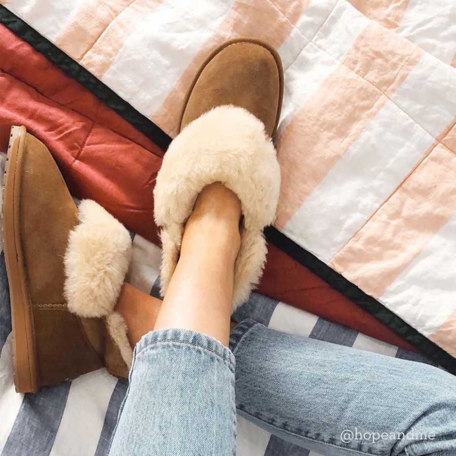 Accessories Cotton Wool | Emu Australia Mintaro Sheepskin Slipper Chestnut