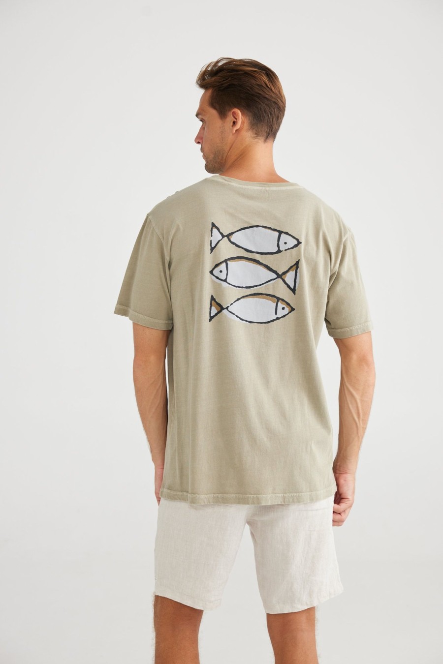 Men Cotton Wool | True North Stay Salty Tee Khaki