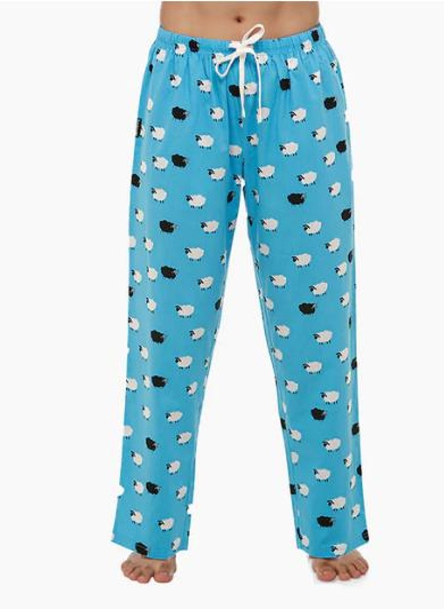 Men Cotton Wool | Bamboozld Black Sheep Bamboo Sleep Pants Blue