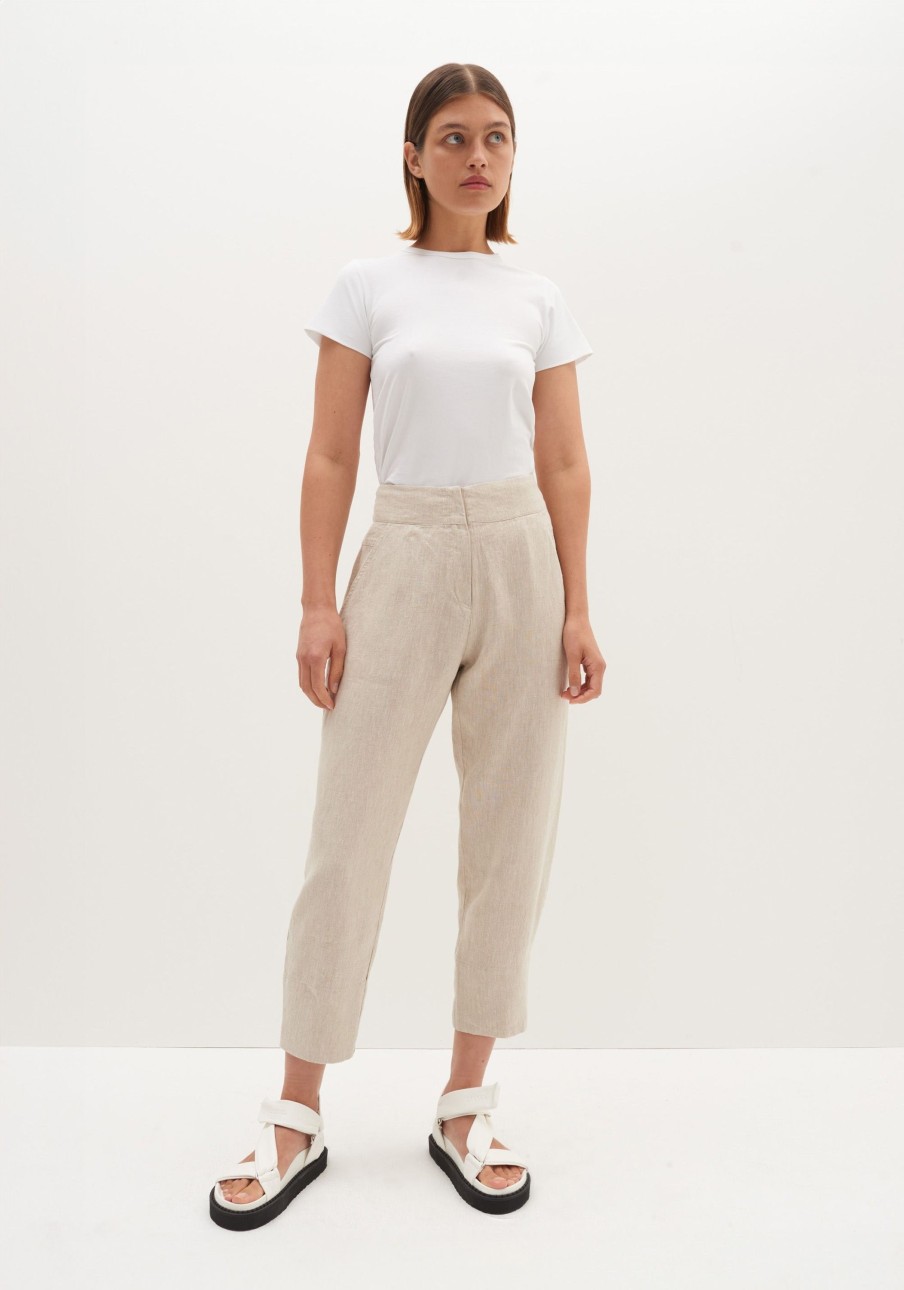 Women Cotton Wool | Morrison Rocco Linen Pant Pebble