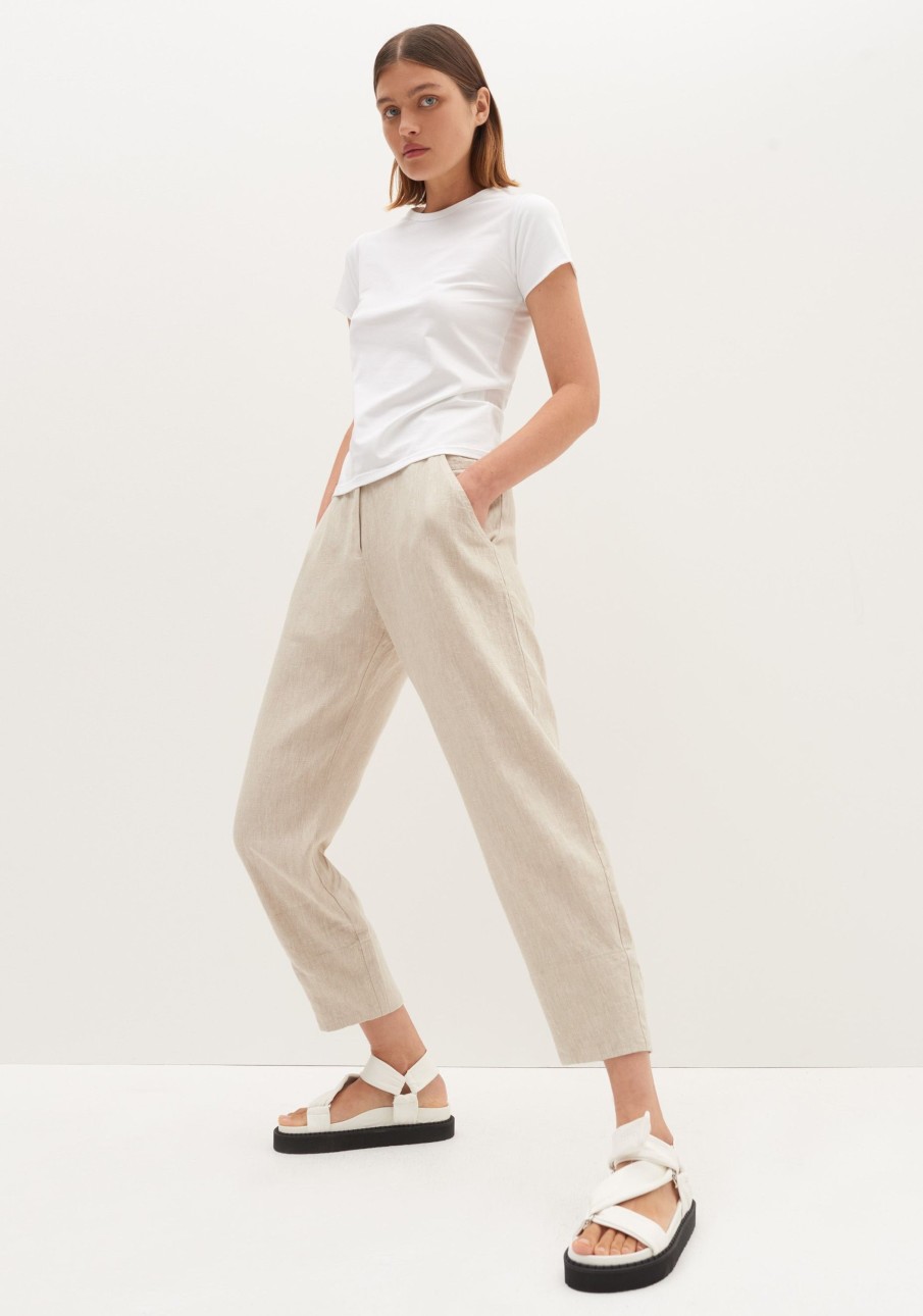 Women Cotton Wool | Morrison Rocco Linen Pant Pebble