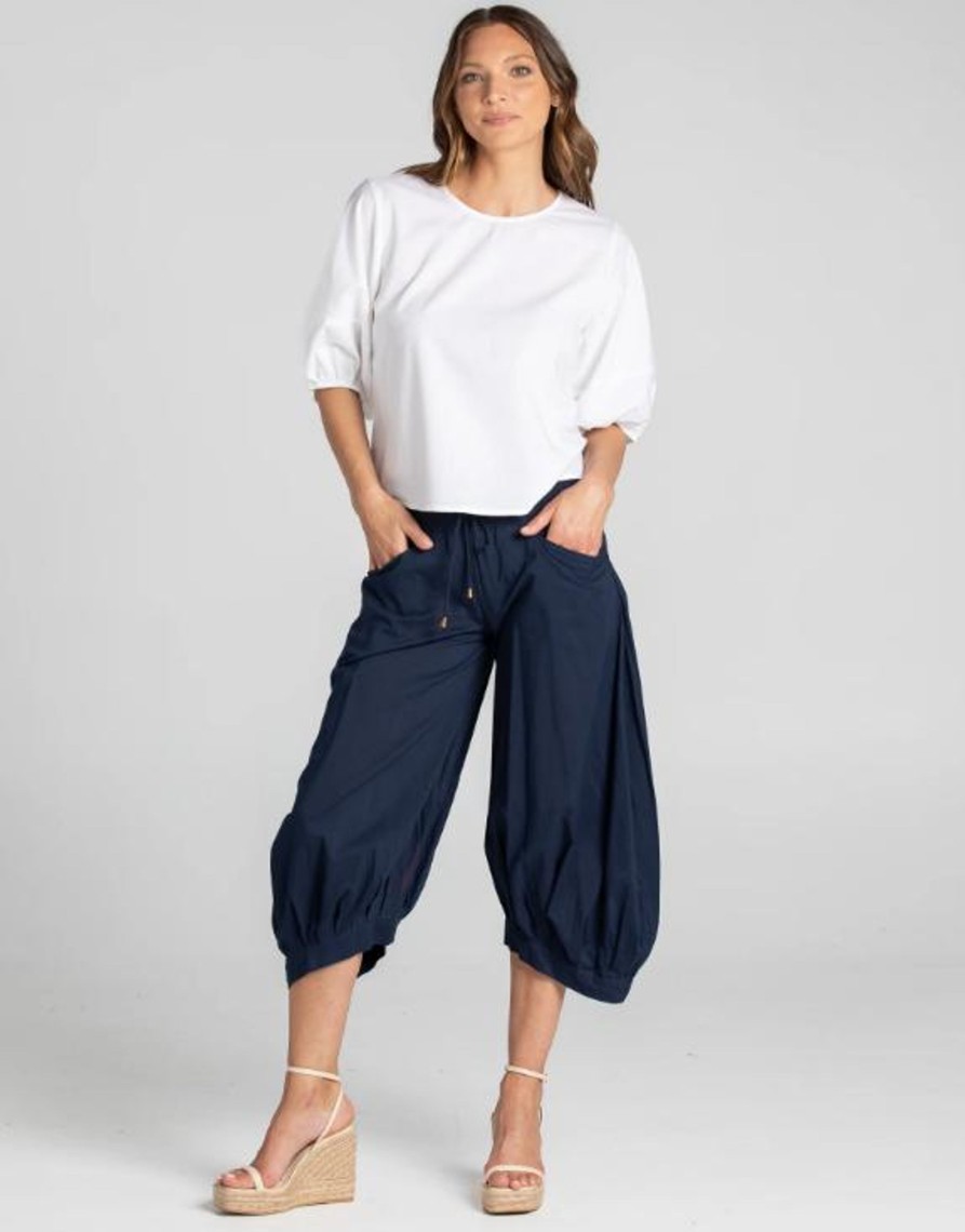 Women Cotton Wool | Boom Shankar Guru Pants Navy