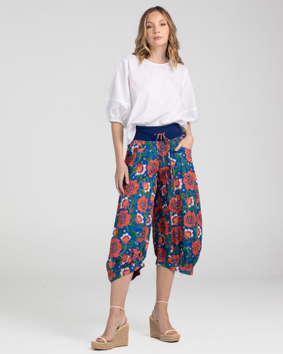 Women Cotton Wool | Boom Shankar Guru Pants Blue Giulia