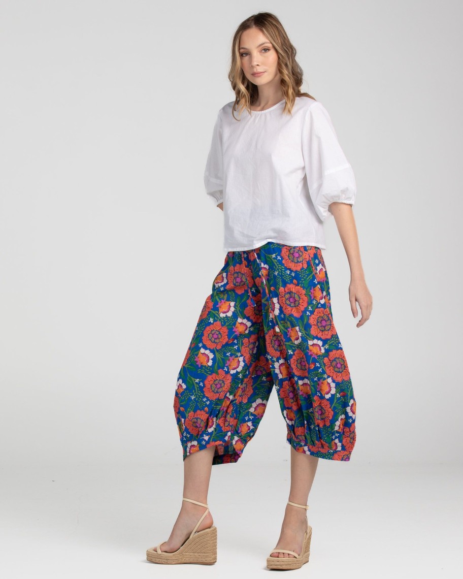 Women Cotton Wool | Boom Shankar Guru Pants Blue Giulia