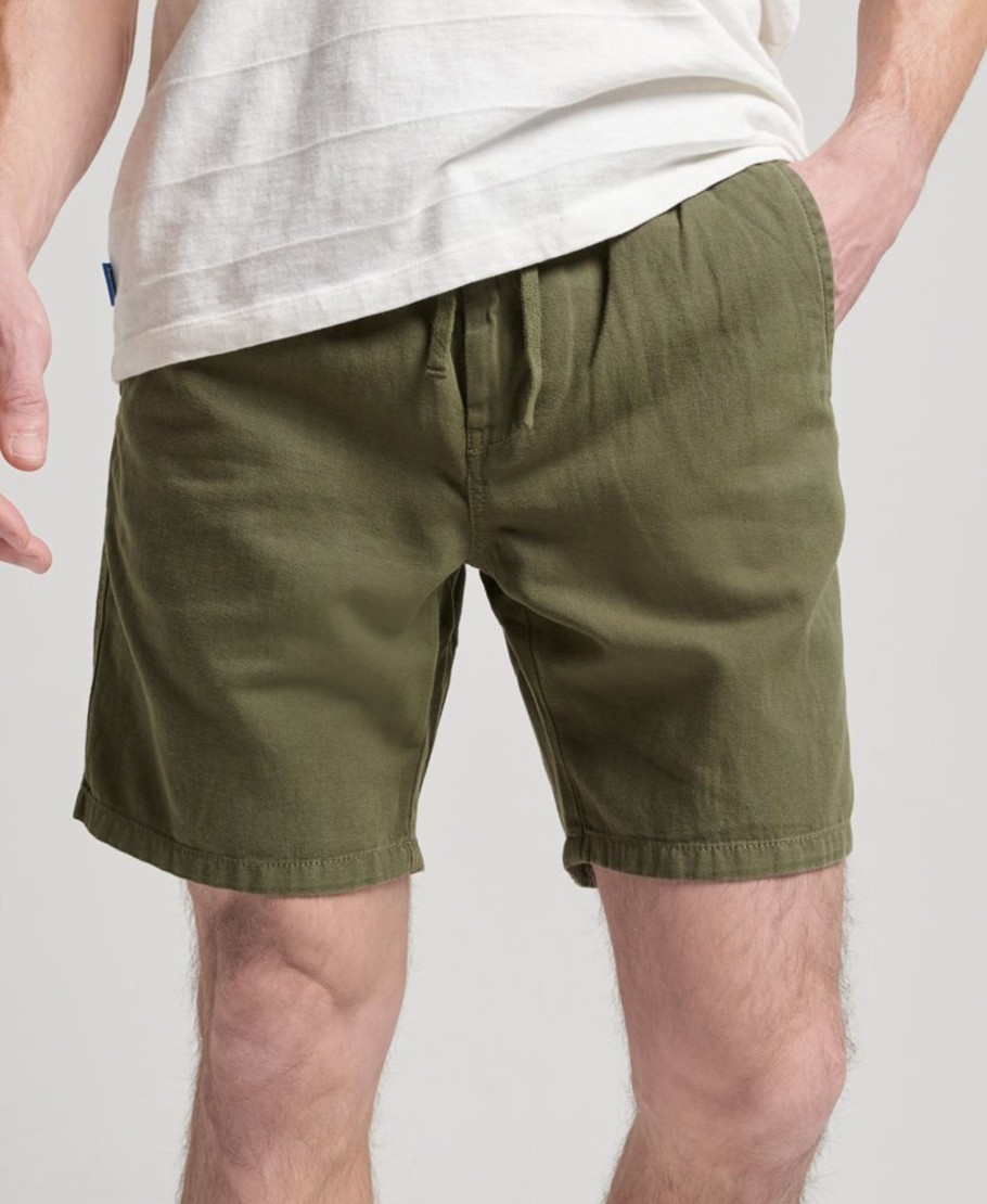 Men Cotton Wool | Superdry Men'S Vintage Overdry Shorts Olive Khaki