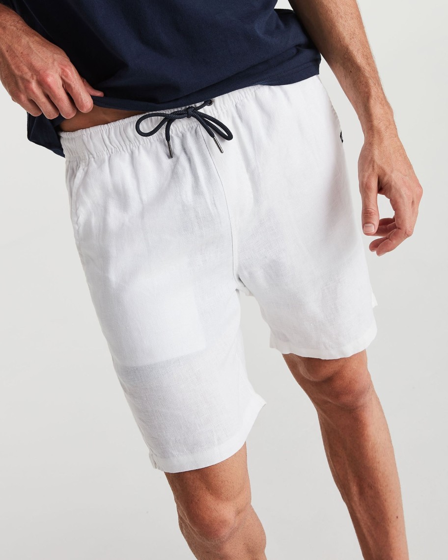 Men Cotton Wool | Coast Clothing Linen Shorts White