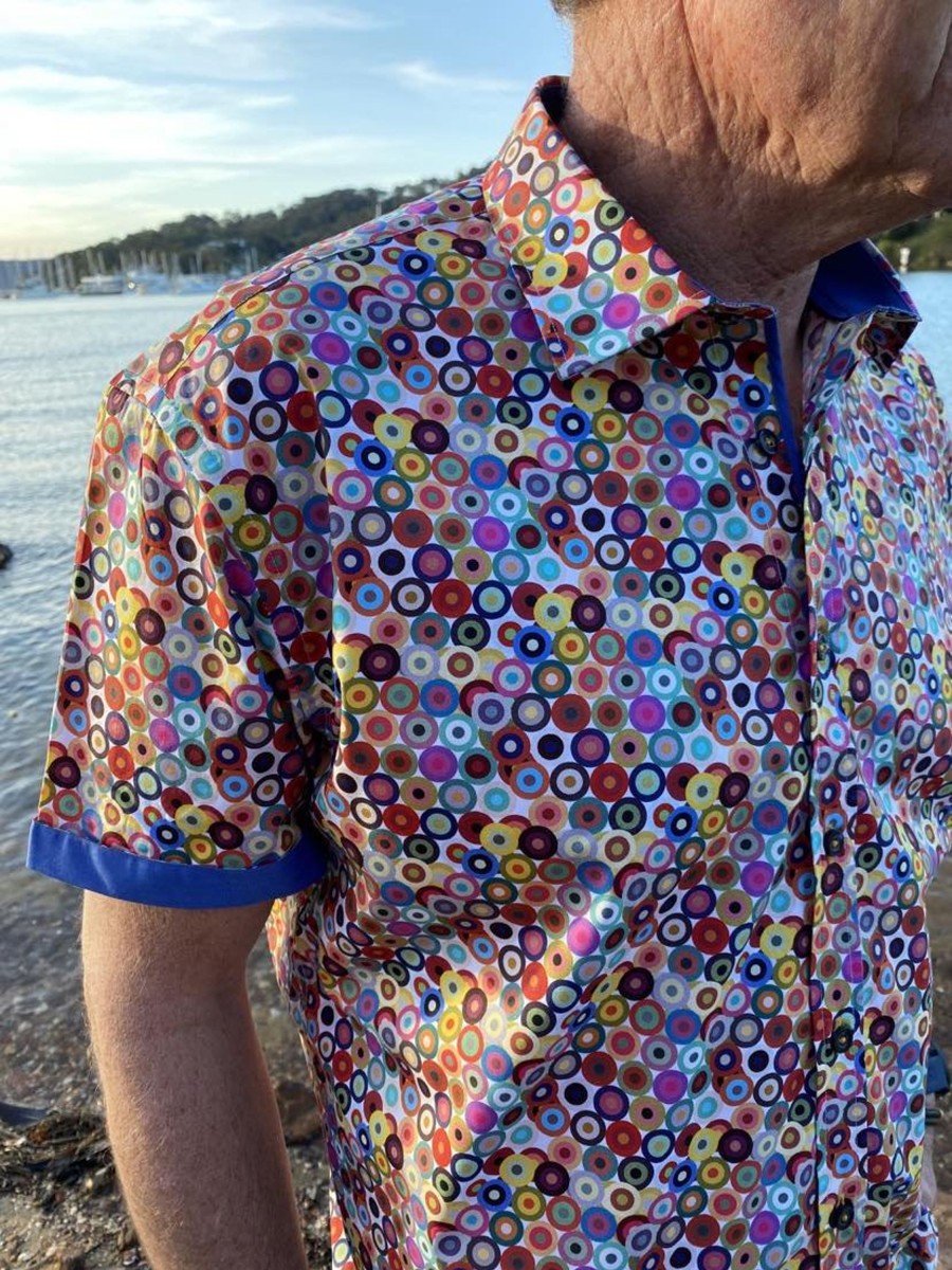 Men Cotton Wool | Thomson And Richards Pickford Short Sleeve Shirt Multi