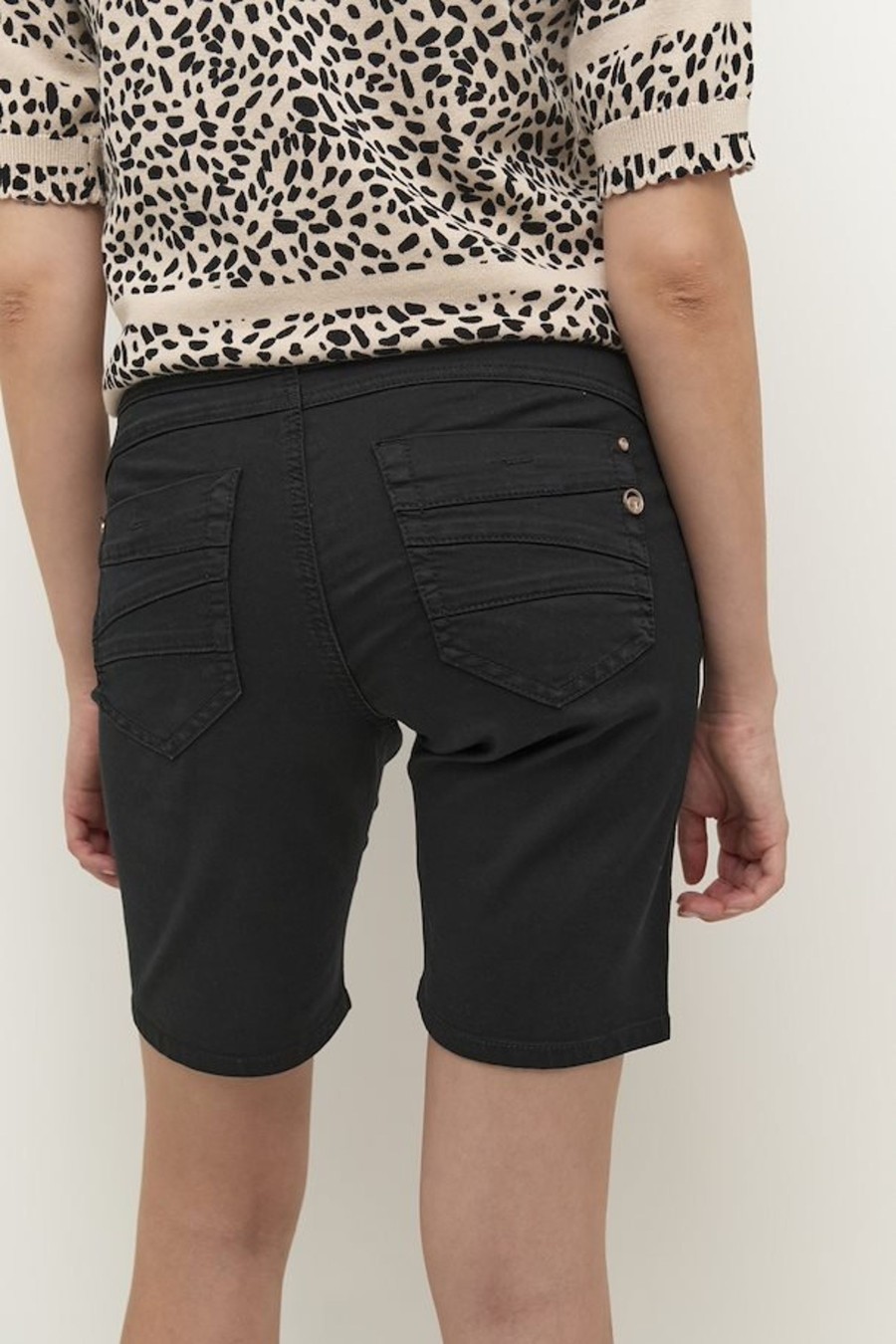 Women Cotton Wool | Cream Clothing Lotte Shorts Black