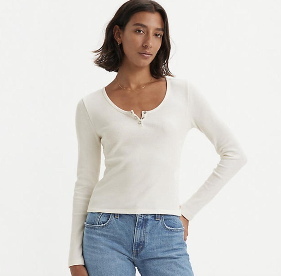 Women Cotton Wool | Levis Waffle Henley Sugar Swizzle