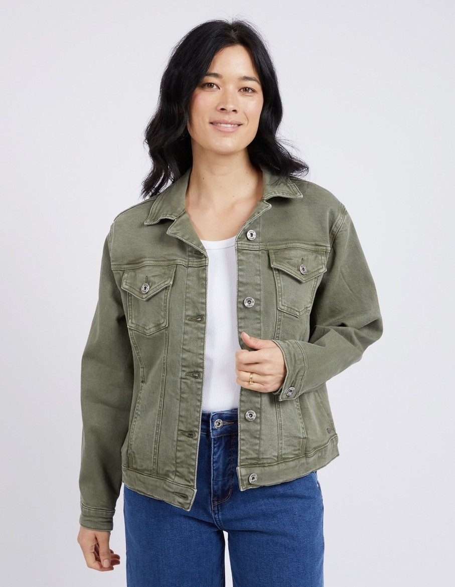 Women Cotton Wool | Elm Tilly Denim Jacket Clover