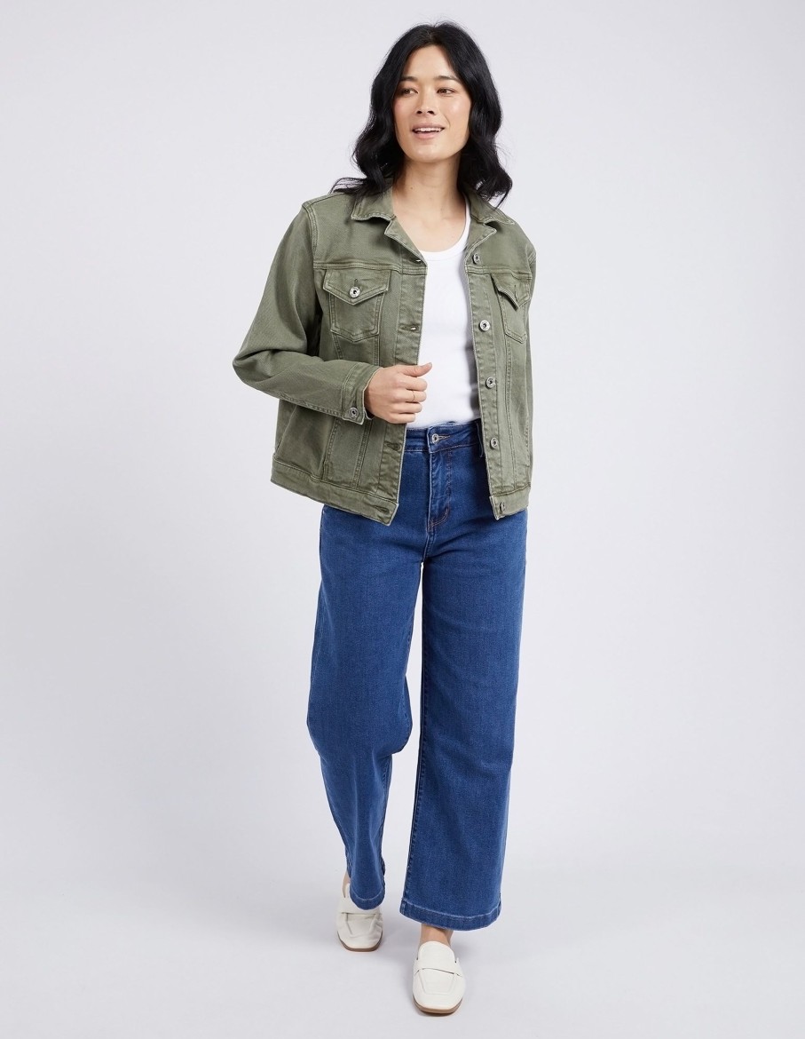 Women Cotton Wool | Elm Tilly Denim Jacket Clover