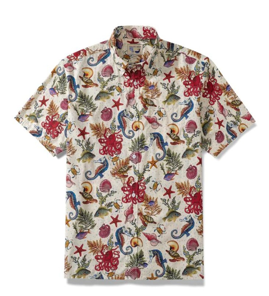 Men Cotton Wool | Yiume Short Sleeve Shirt Marine Life