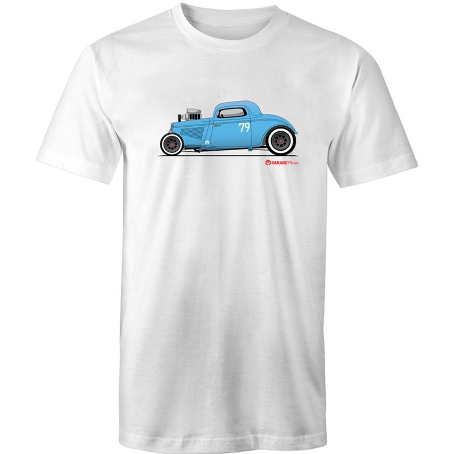 Men Cotton Wool | Garage '79 Men'S Hot Rod Tee White