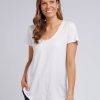 Women Cotton Wool | Elm Fundamental Vee Tee ( 2 Colours )